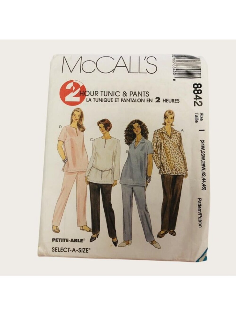 Vintage 1990s McCall's Sewing Pattern 8842 Womens Tunic and Pull On Pants Uncut